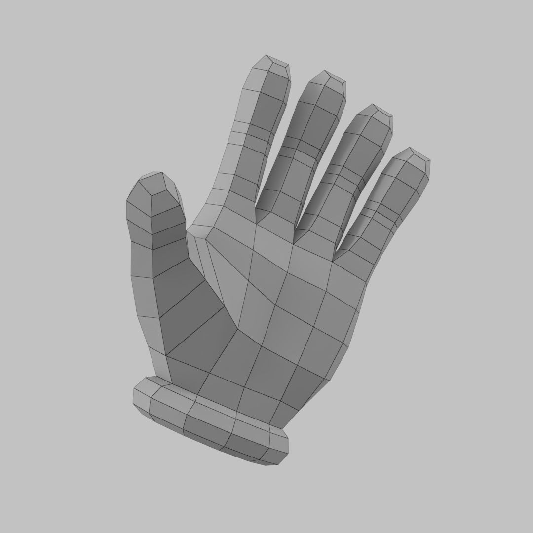 Cartoon Glove Hands 3D Model – Low Poly Character Asset, FBX, OBJ - View 12