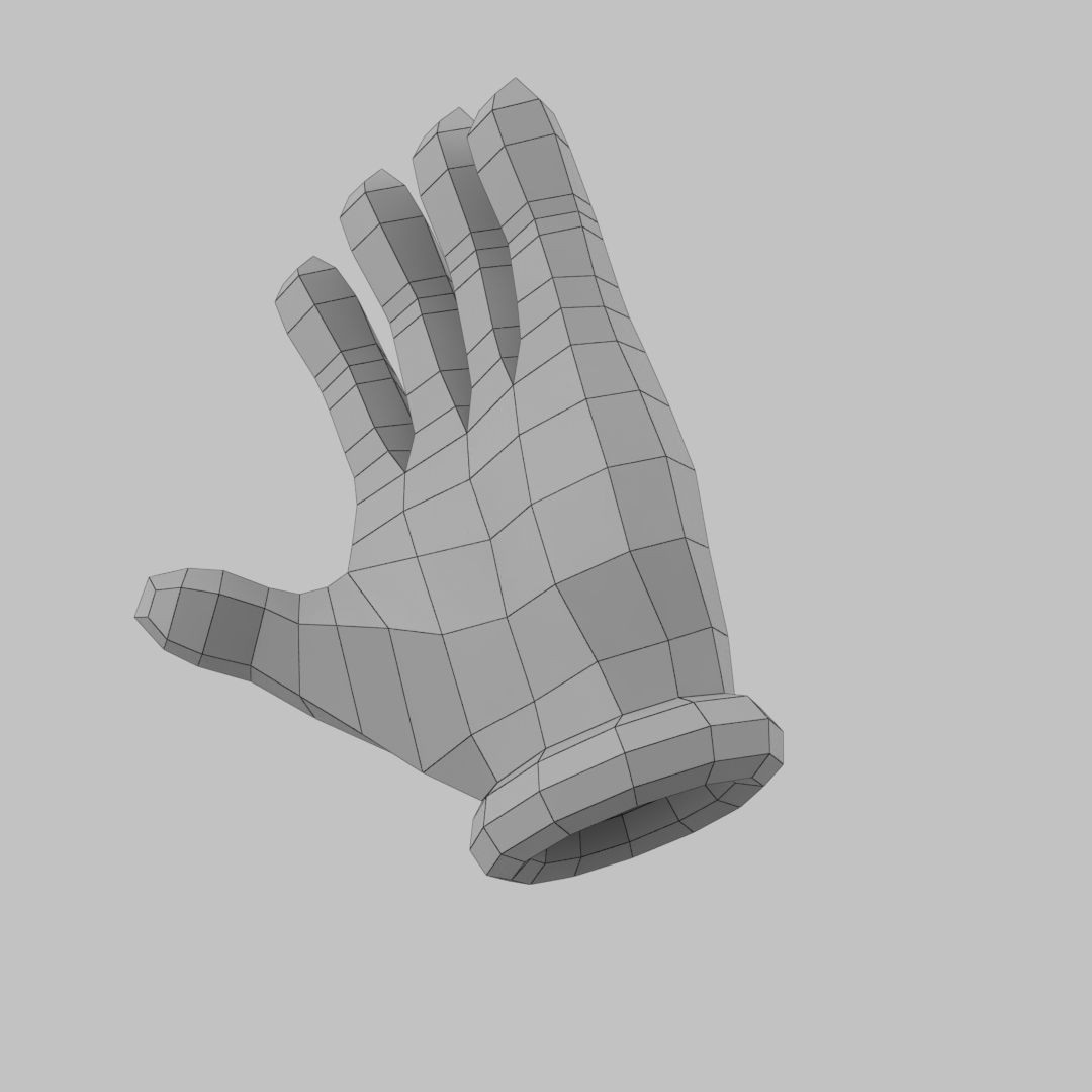 Cartoon Glove Hands 3D Model – Low Poly Character Asset, FBX, OBJ - View 13