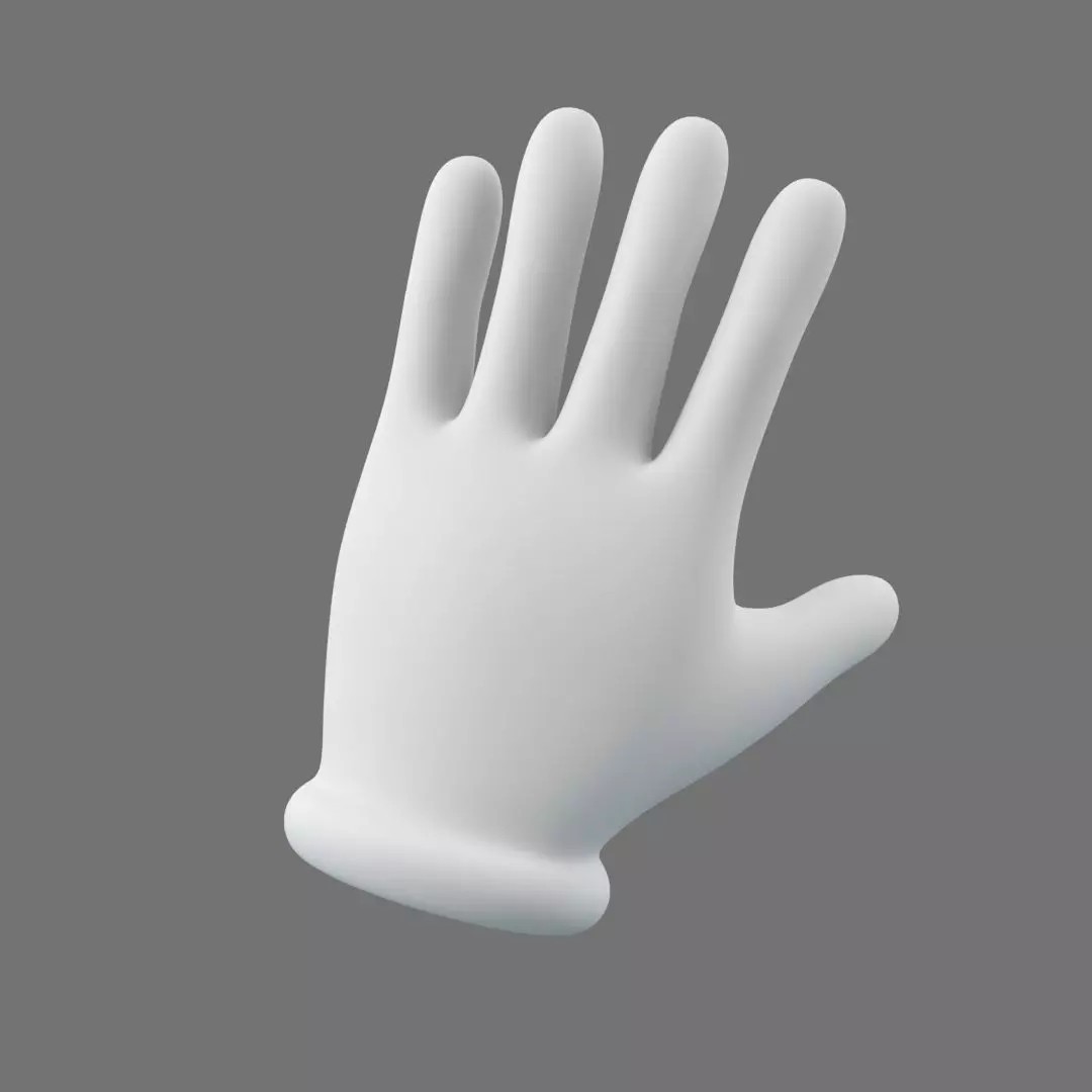 Cartoon Glove Hands 3D Model – Low Poly Character Asset, FBX, OBJ - View 2