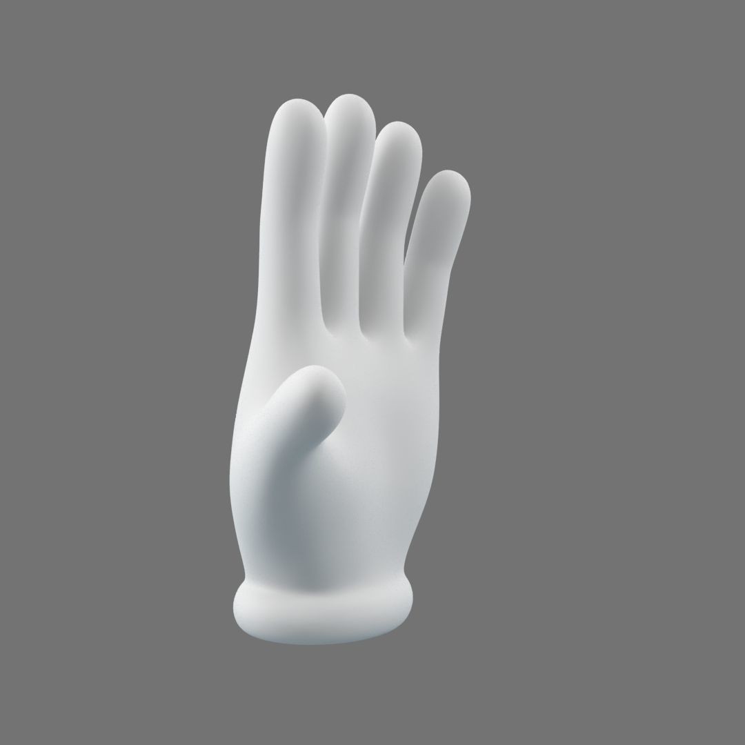 Cartoon Glove Hands 3D Model – Low Poly Character Asset, FBX, OBJ - View 5