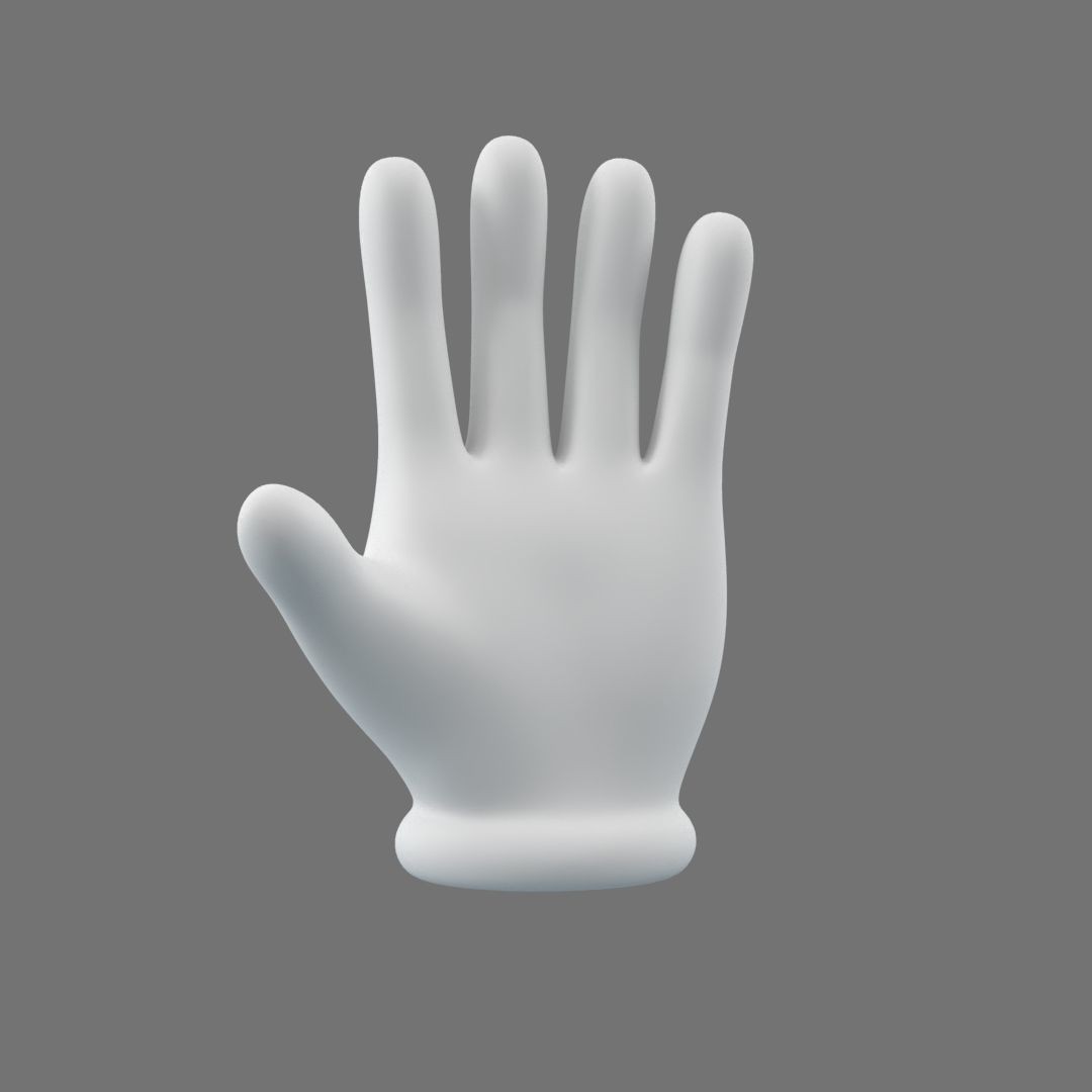 Cartoon Glove Hands 3D Model – Low Poly Character Asset, FBX, OBJ - View 6