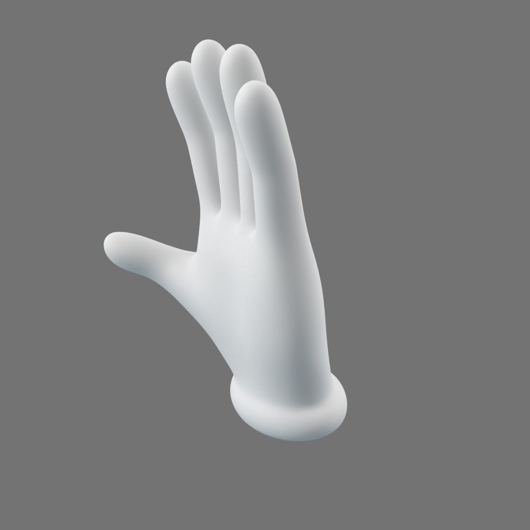 Cartoon Glove Hands 3D Model – Low Poly Character Asset, FBX, OBJ - View 8