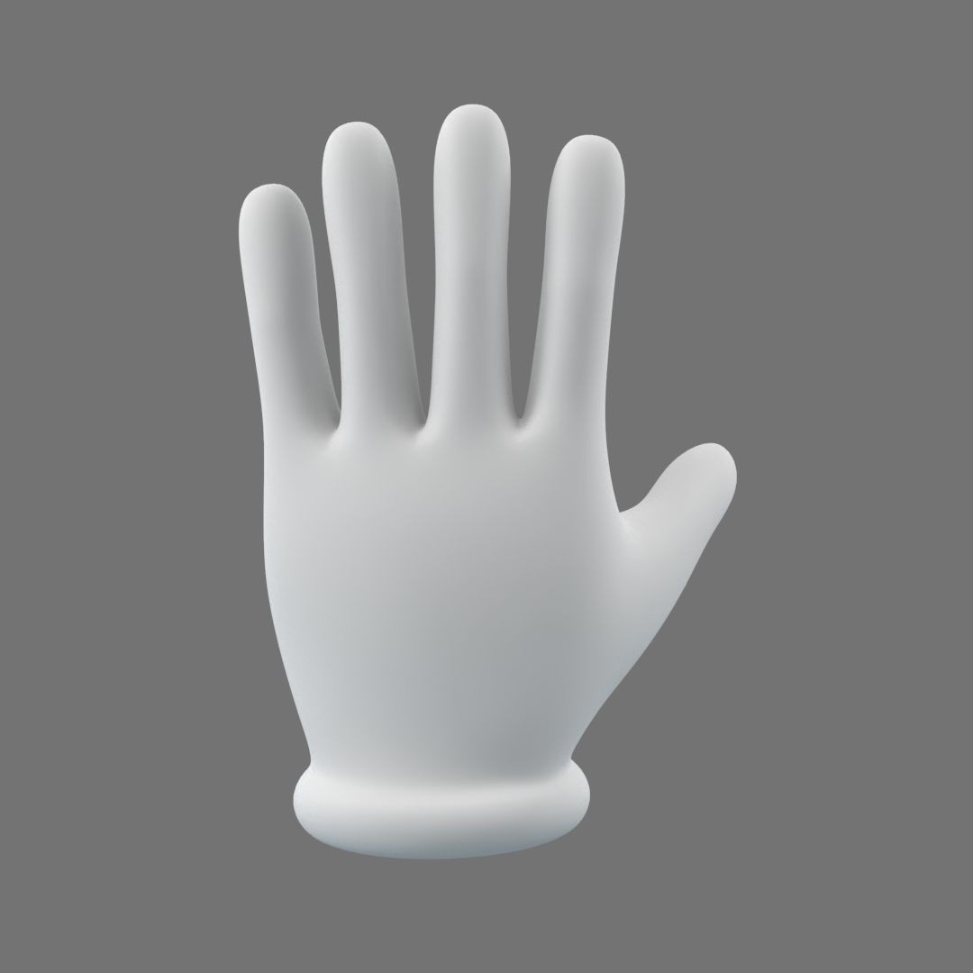 Cartoon Glove Hands 3D Model – Low Poly Character Asset, FBX, OBJ - View 9