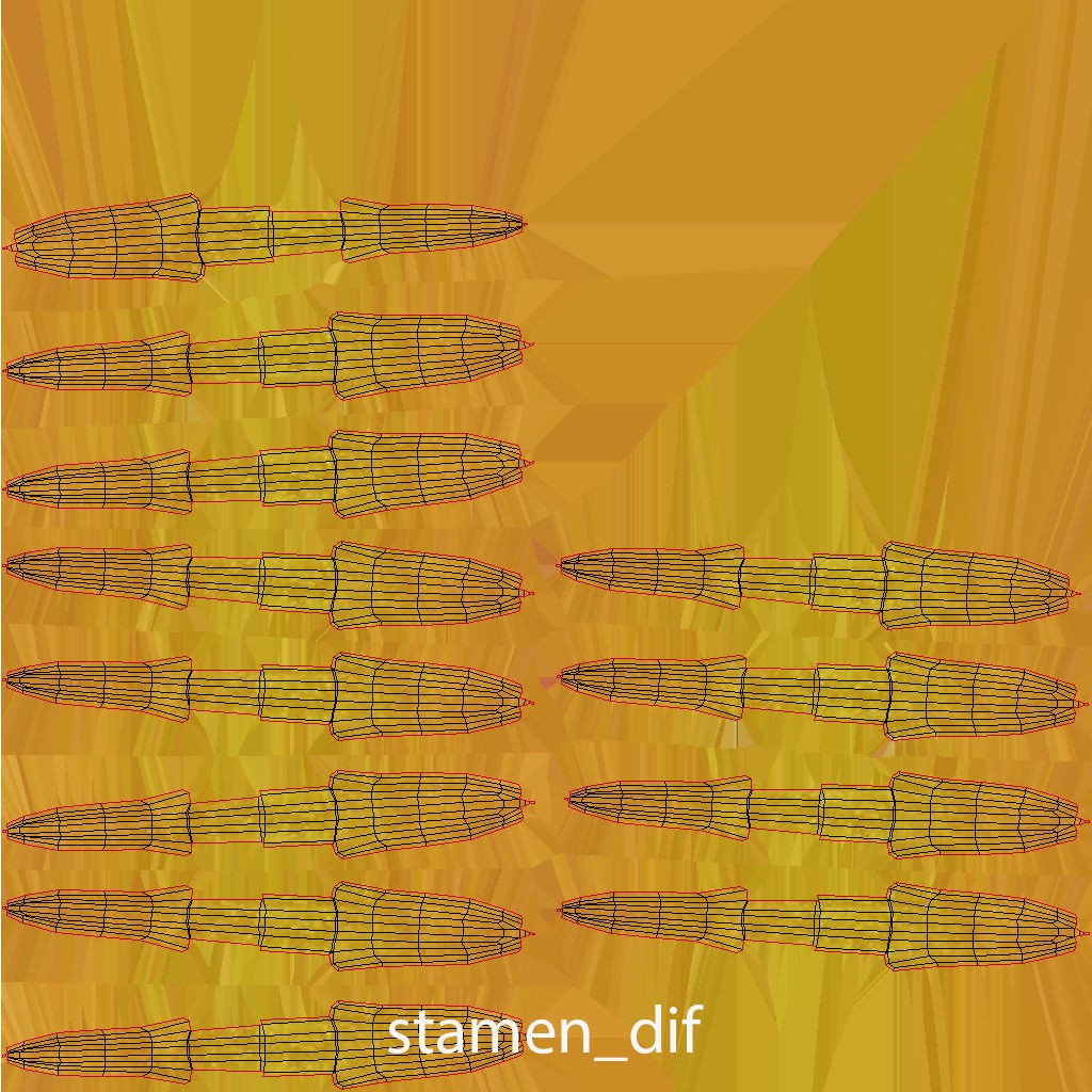 Crocus Plant Parts with Saffron - Low-Poly Game-Ready 3D Model - View 31