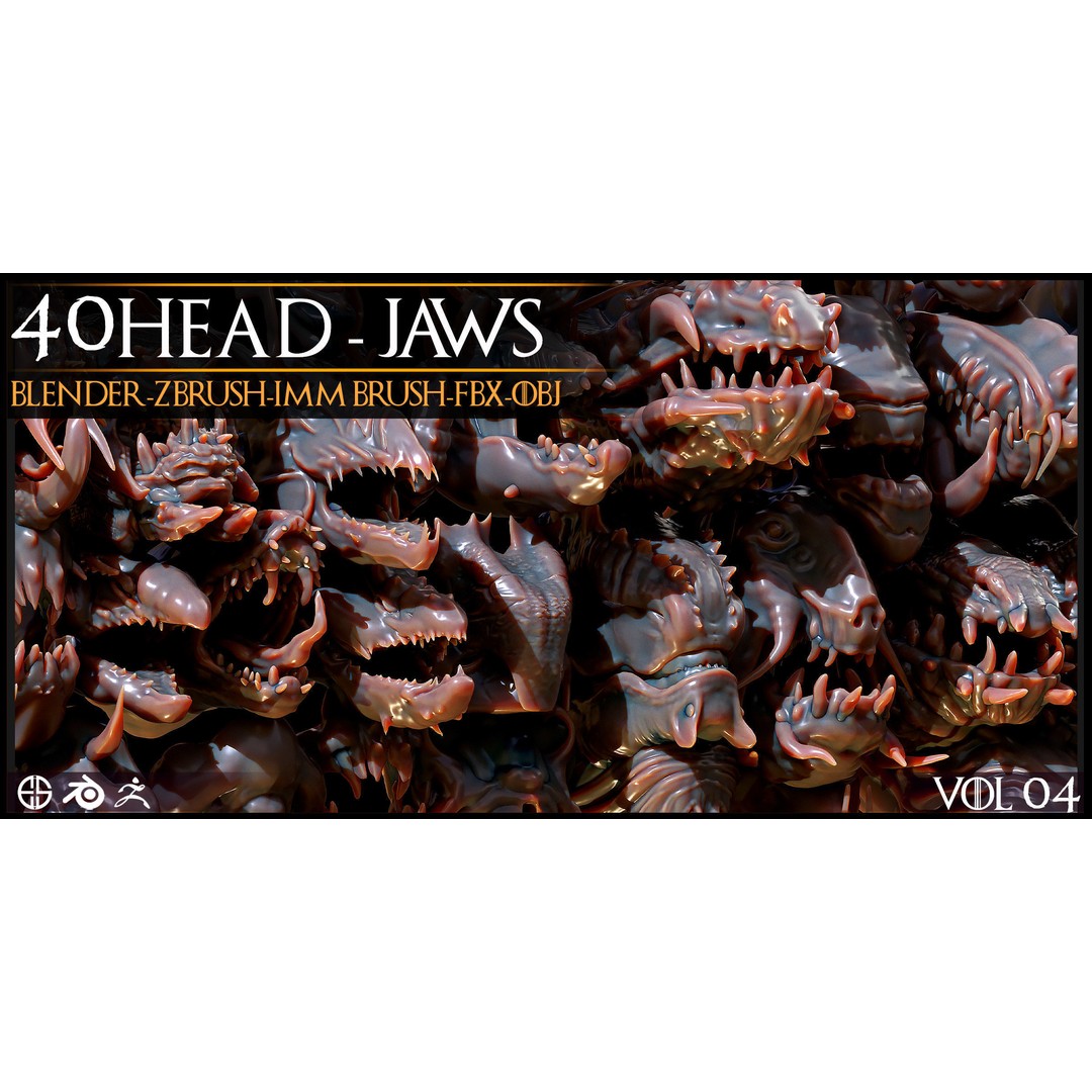 Dragon Head 3D Model – Character Anatomy Collection, FBX, OBJ - View 10