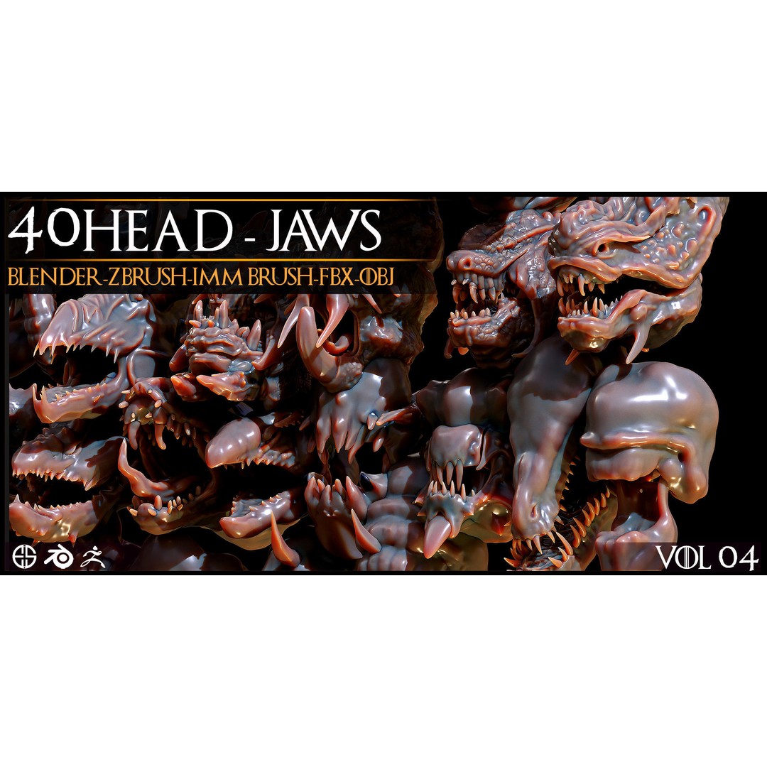Dragon Head 3D Model – Character Anatomy Collection, FBX, OBJ - View 11