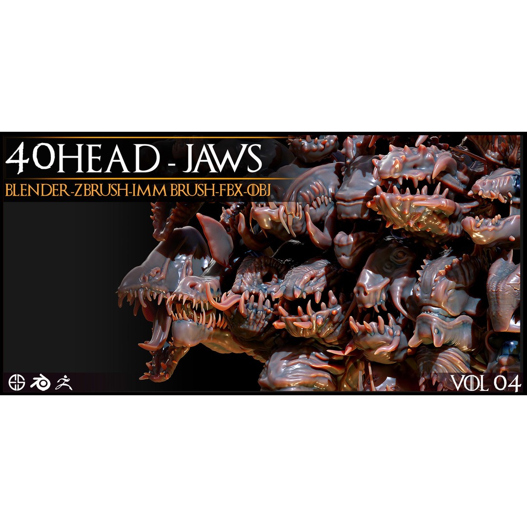 Dragon Head 3D Model – Character Anatomy Collection, FBX, OBJ - View 12