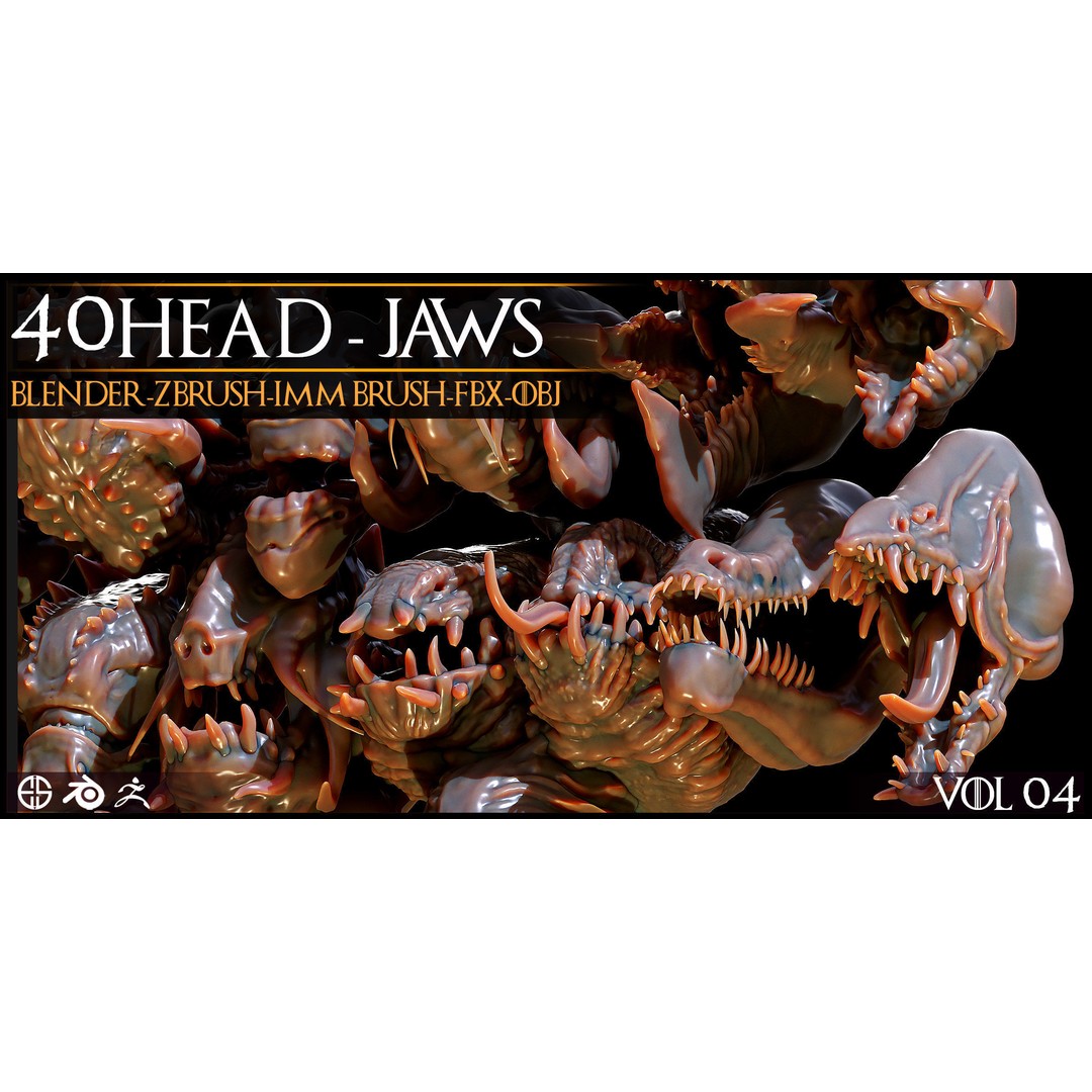 Dragon Head 3D Model – Character Anatomy Collection, FBX, OBJ - View 13