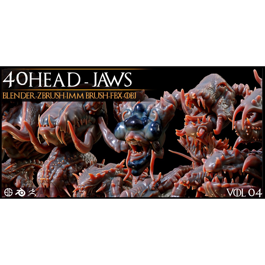 Dragon Head 3D Model – Character Anatomy Collection, FBX, OBJ - View 15
