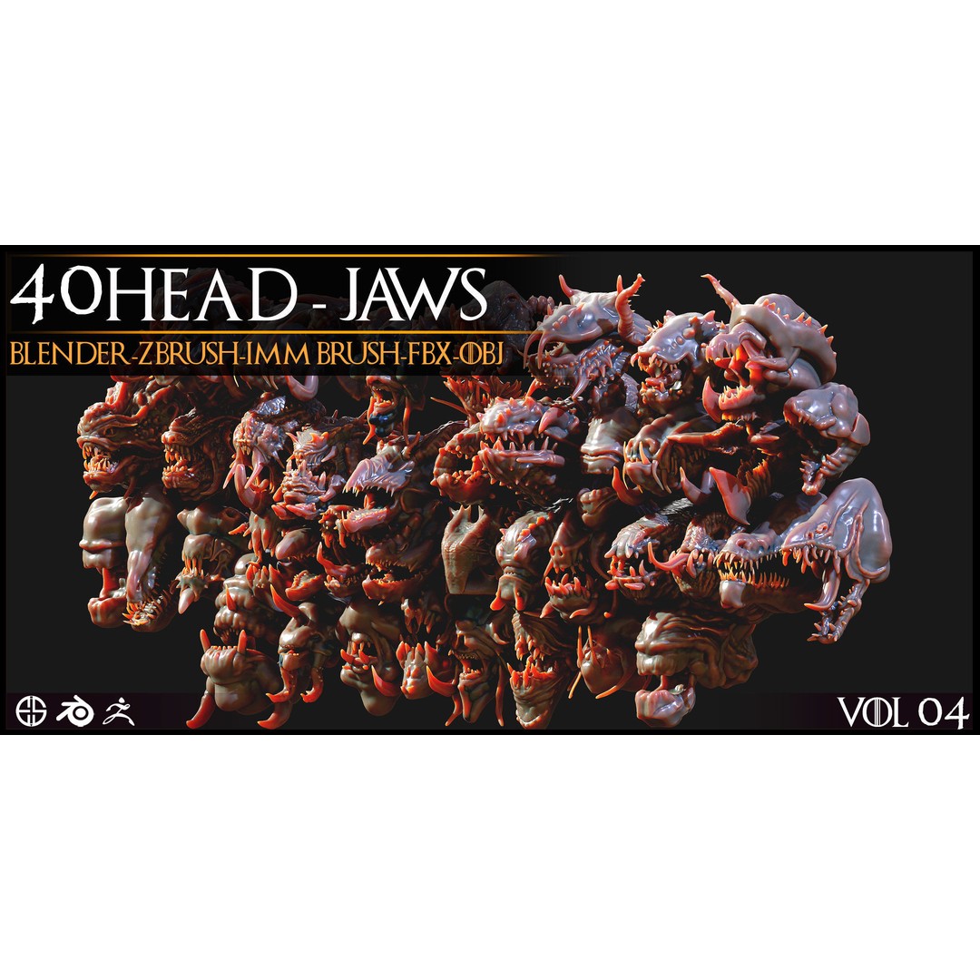 Dragon Head 3D Model – Character Anatomy Collection, FBX, OBJ - View 3