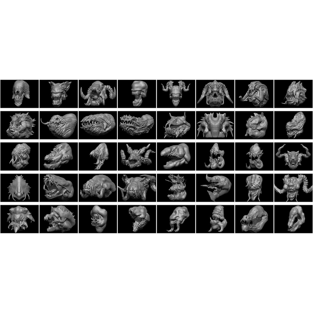 Dragon Head 3D Model – Character Anatomy Collection, FBX, OBJ - View 4