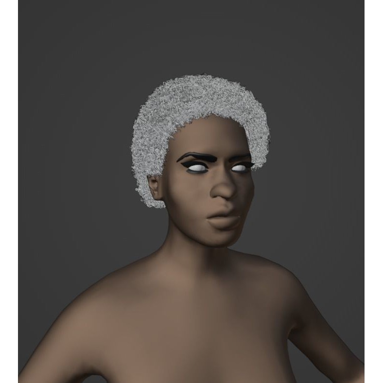 Black Afro 3D Model – Hair Asset with Particle System, Blender - View 10