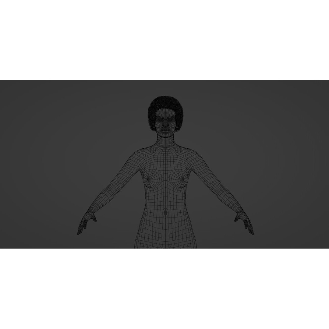 Black Afro 3D Model – Hair Asset with Particle System, Blender - View 14
