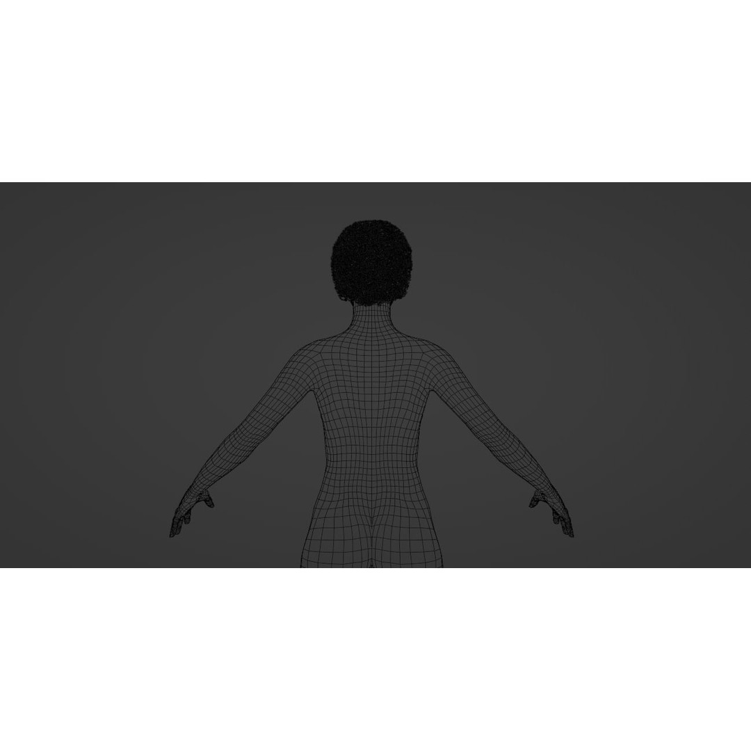Black Afro 3D Model – Hair Asset with Particle System, Blender - View 16