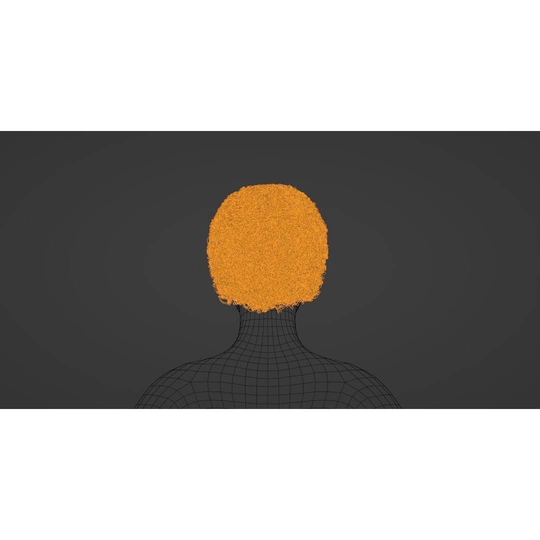 Black Afro 3D Model – Hair Asset with Particle System, Blender - View 20