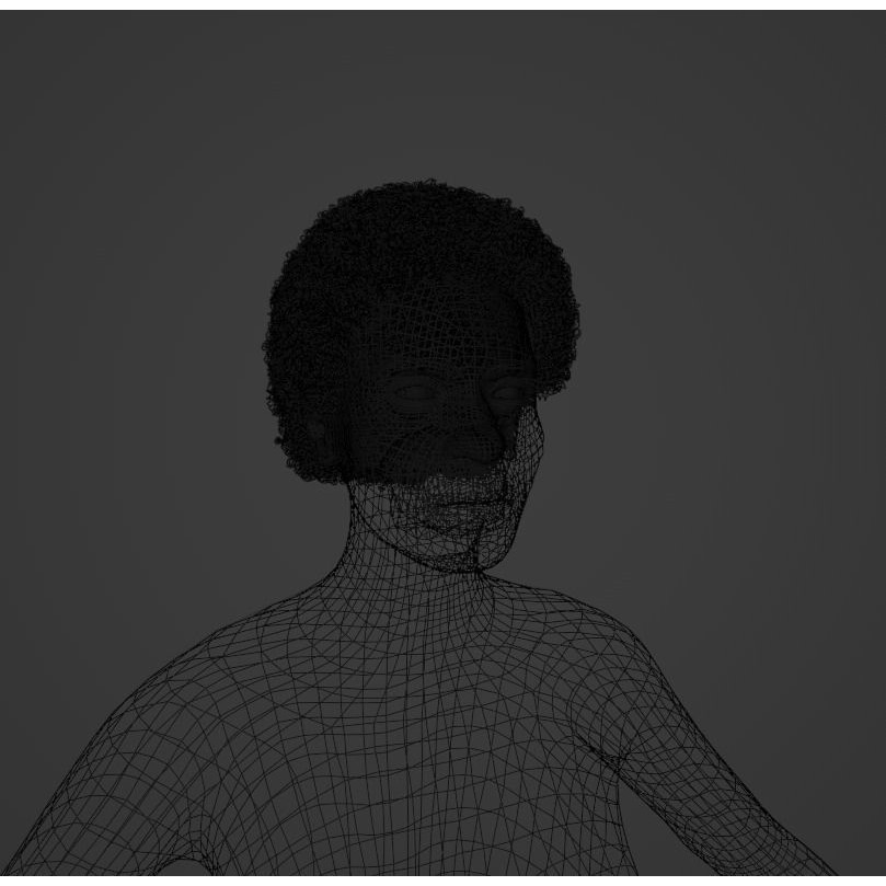 Black Afro 3D Model – Hair Asset with Particle System, Blender - View 9