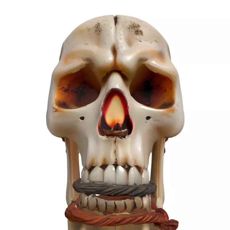 Mystical Skull Candle Holder 3D Model – Low Poly Gothic Prop, FBX - View 6