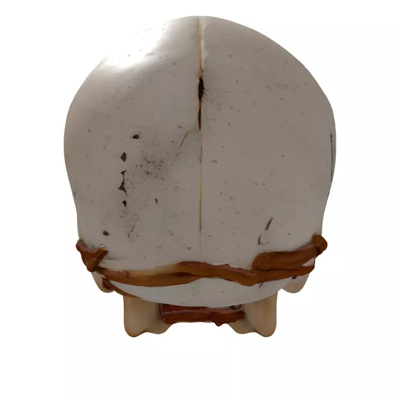 Mystical Skull Candle Holder 3D Model – Low Poly Gothic Prop, FBX - View 9