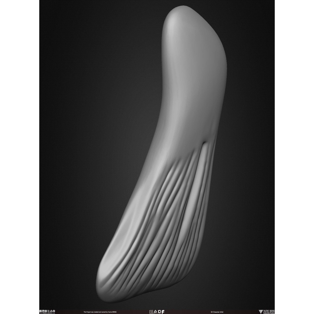 Male Facial Muscle Ecorche 3D Model – Low Poly Character Anatomy, OBJ - View 45