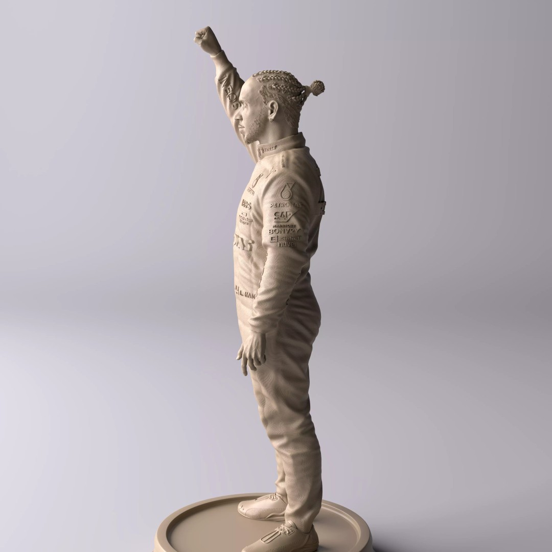 Lewis Hamilton 3D Model – Premium Statue Collectible Figure - View 12