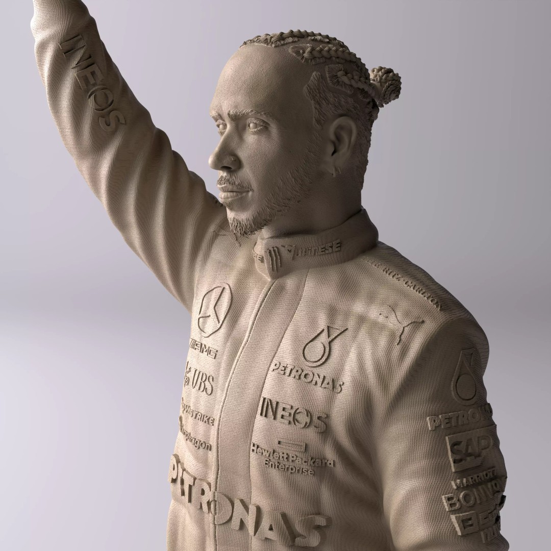 Lewis Hamilton 3D Model – Premium Statue Collectible Figure - View 2
