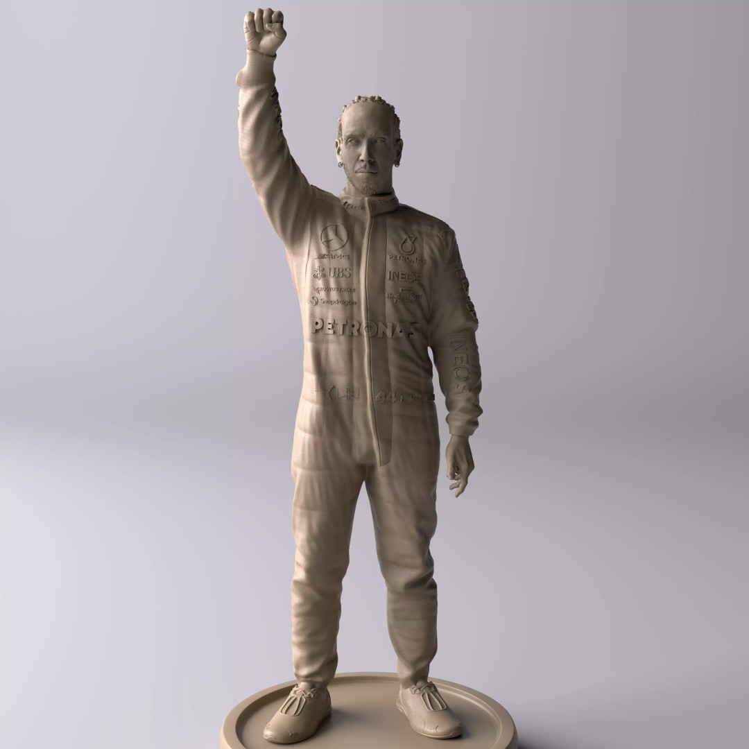 Lewis Hamilton 3D Model – Premium Statue Collectible Figure - View 3