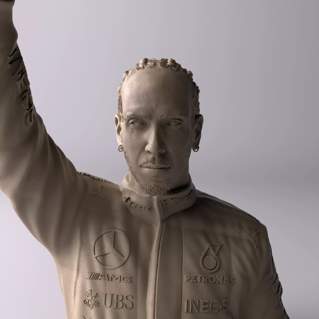 Lewis Hamilton 3D Model – Premium Statue Collectible Figure - View 4