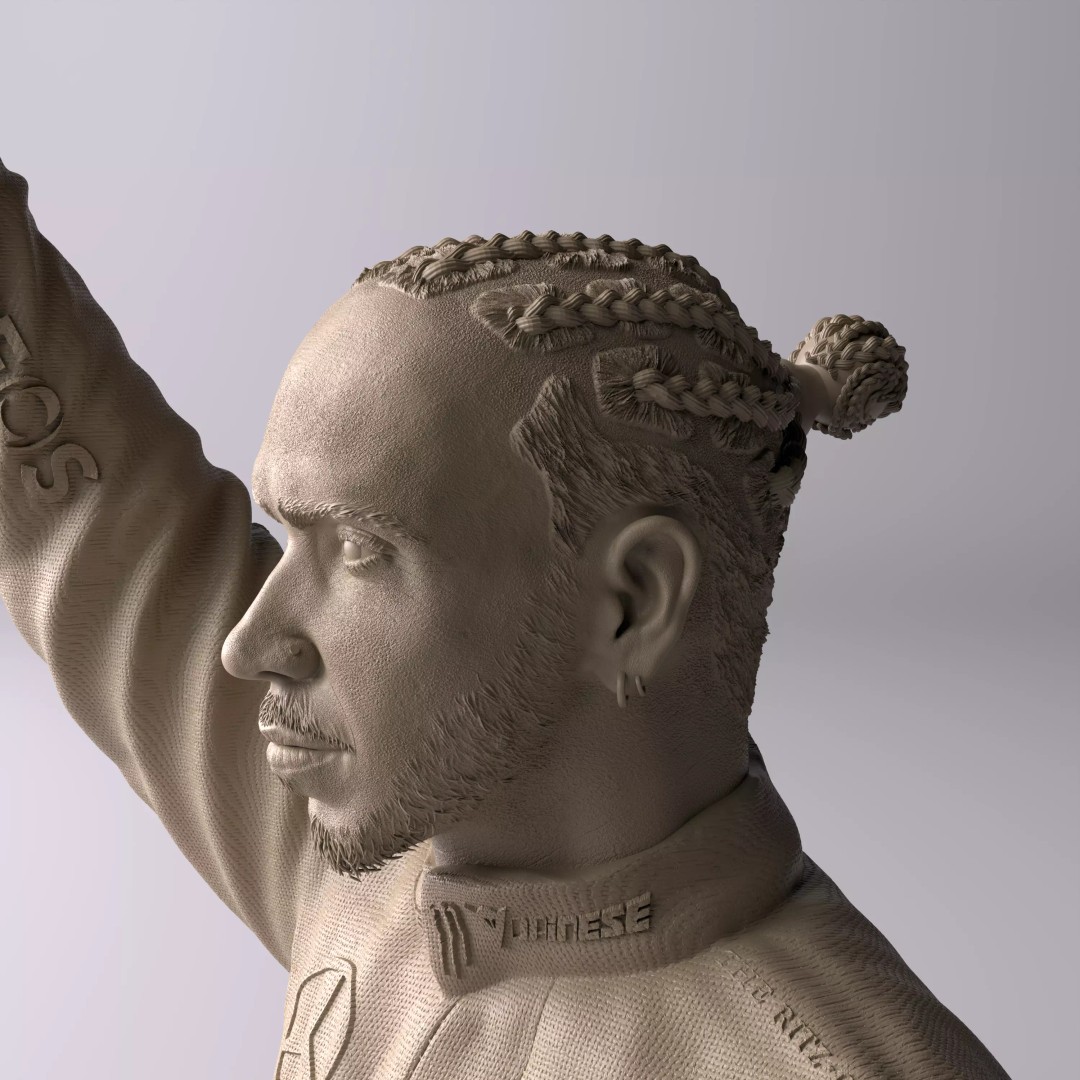 Lewis Hamilton 3D Model – Premium Statue Collectible Figure - View 6