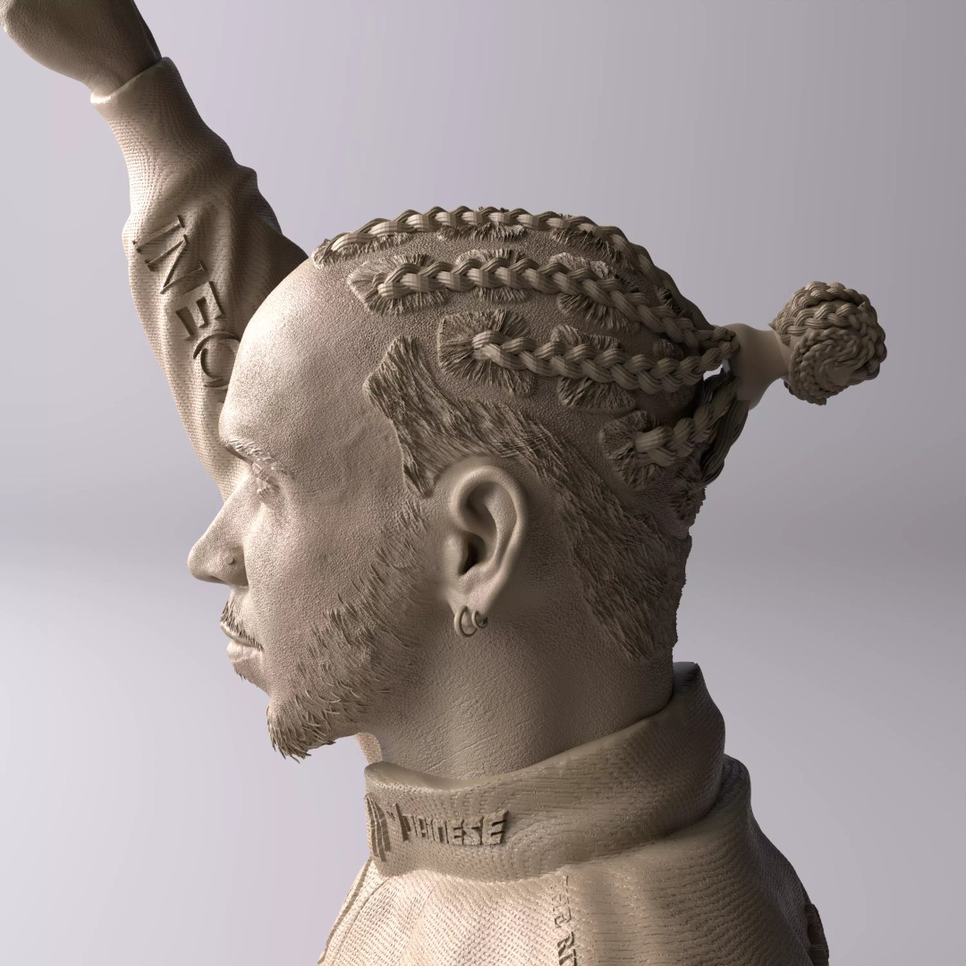 Lewis Hamilton 3D Model – Premium Statue Collectible Figure - View 7