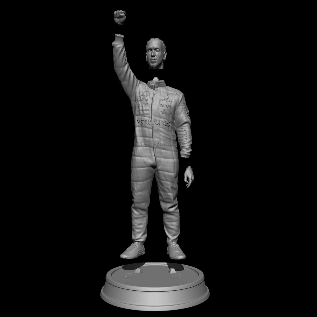 Lewis Hamilton 3D Model – Premium Statue Collectible Figure - View 9