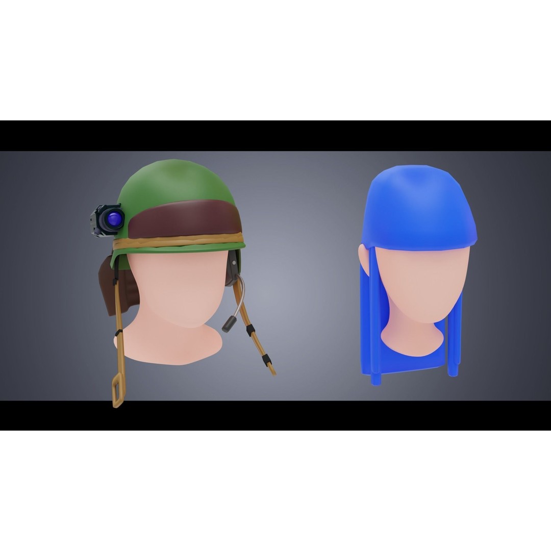 Base Haircuts 3D Model – Low Poly Stylized Haircuts for Character Design - View 11