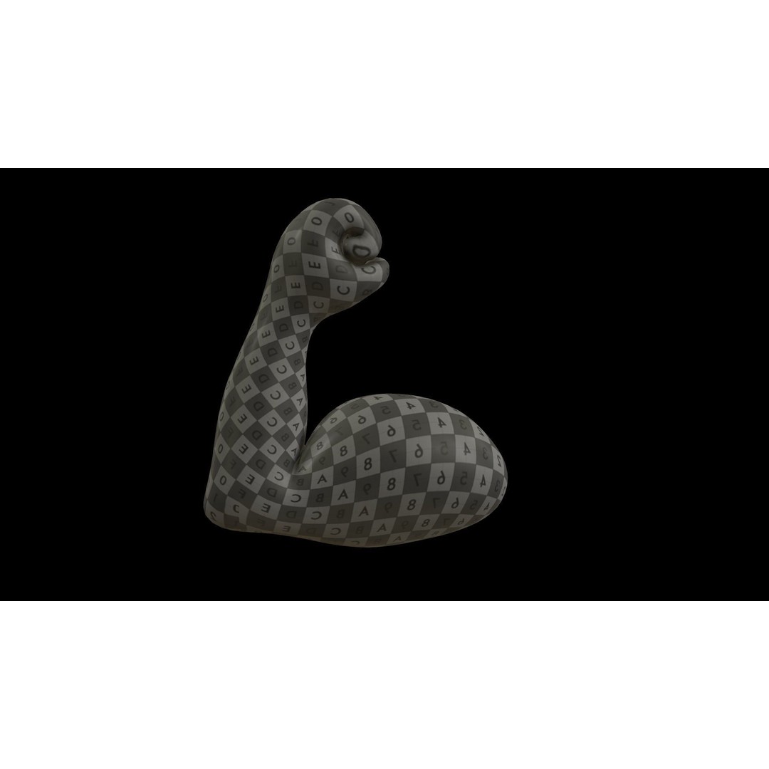 Emoji Hand Flexed Biceps 3D Model – Low Poly Character Asset, FBX