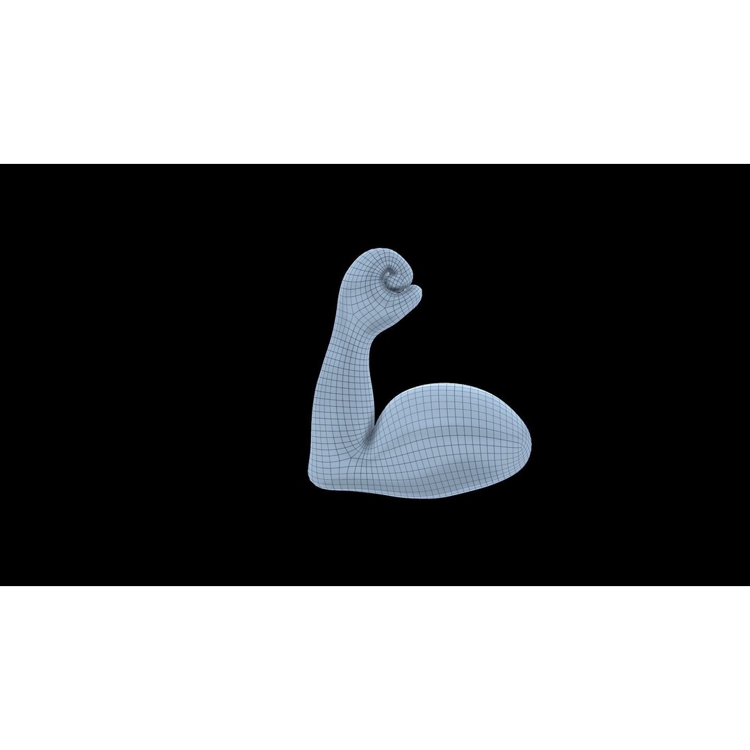 Emoji Hand Flexed Biceps 3D Model – Low Poly Character Asset, FBX - View 4