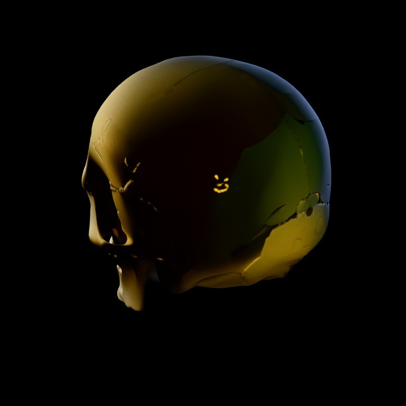 Realistic Human Skull 3D Model – Low Poly Game Asset, FBX, PBR Textures - View 6