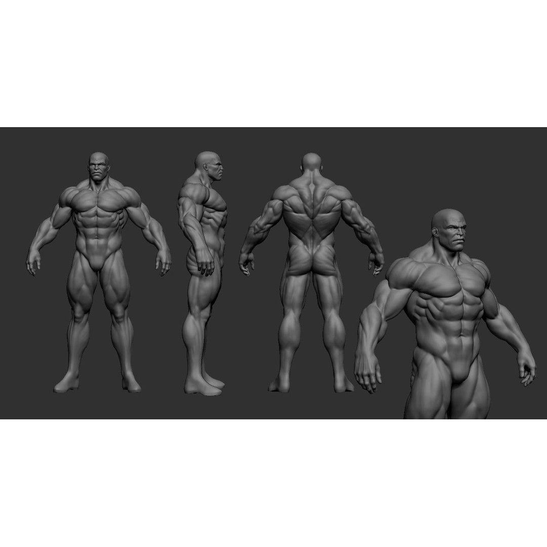 Basemesh Superhero 3D Model – Fully Editable Character Asset, ZTL - View 3