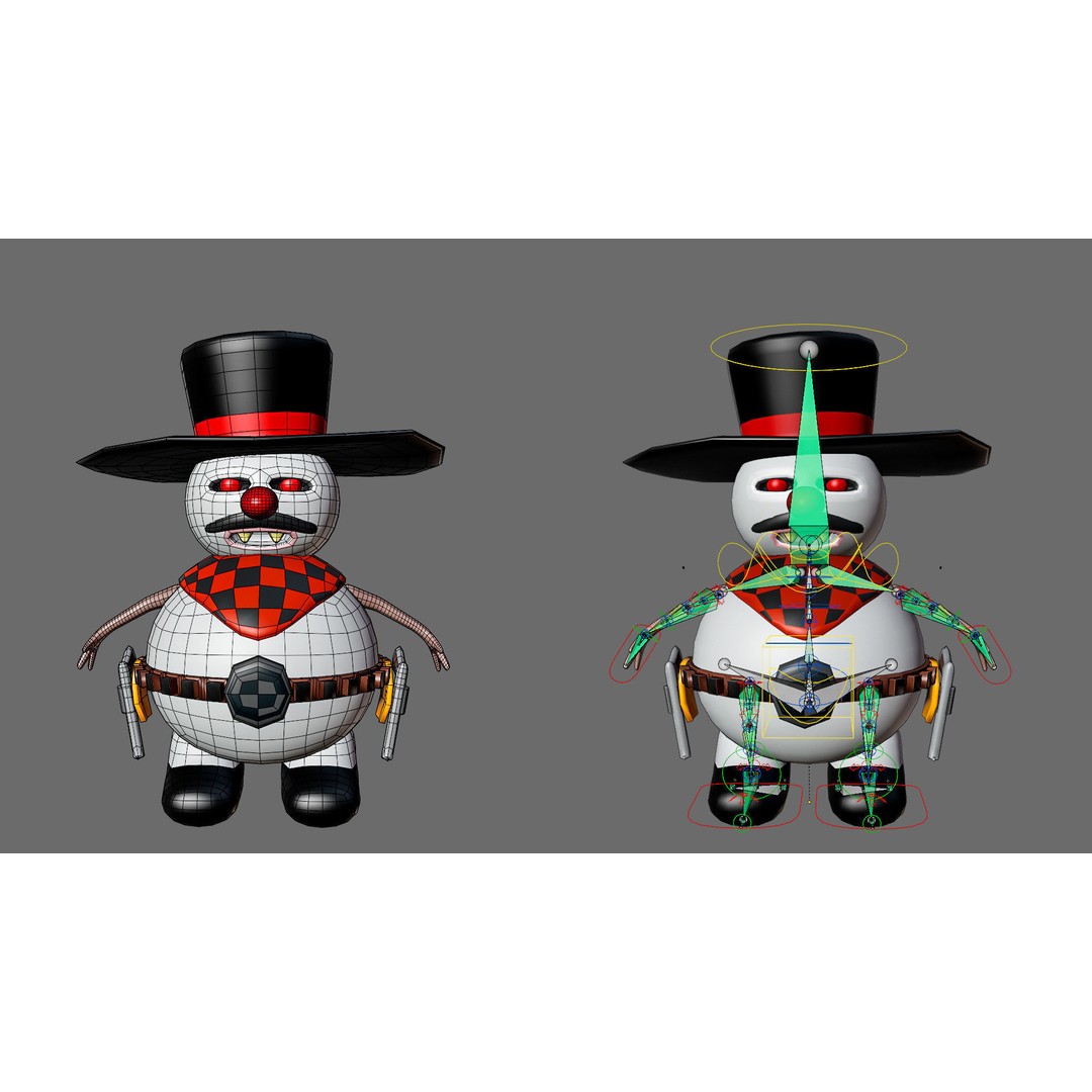 Funny Snowmen 3D Model – Low Poly Character Set, Game Ready, FBX - View 30