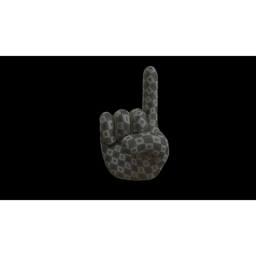 Pointing Hand Emoji 3D Model – Low Poly Gesture Asset, FBX, OBJ