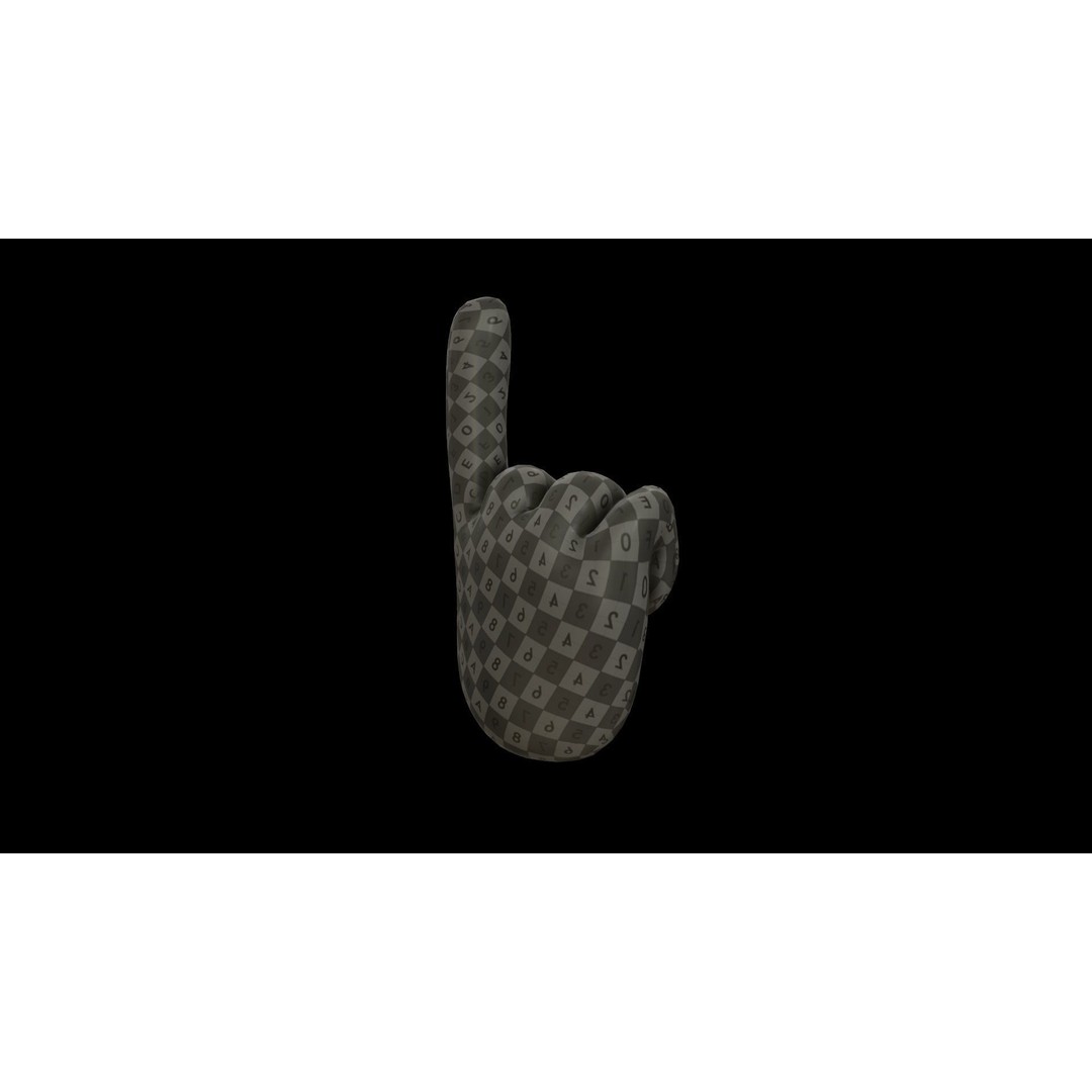 Pointing Hand Emoji 3D Model – Low Poly Gesture Asset, FBX, OBJ - View 6