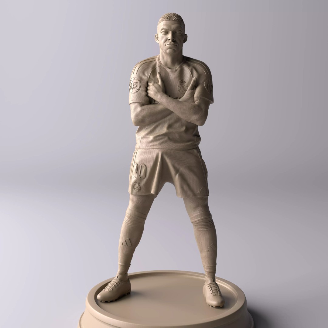 Kylian Mbappé Celebration 3D Model – Premium Statue for Collectors - View 3