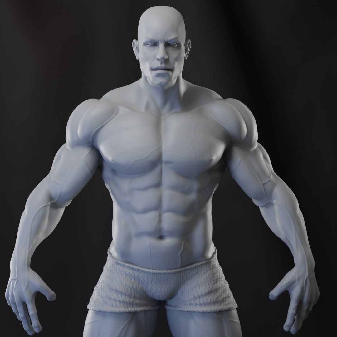 Strong Male Anatomy 3D Model – High Poly Game Asset, FBX, OBJ - View 3