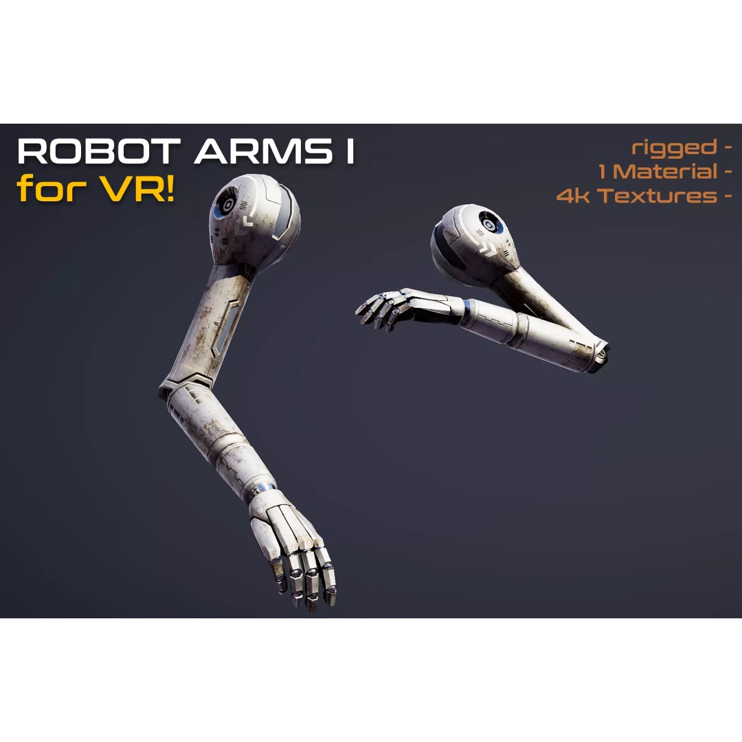 Robot Arms 3D Model – Low Poly Rigged Asset for VR, Unity Package - View 2