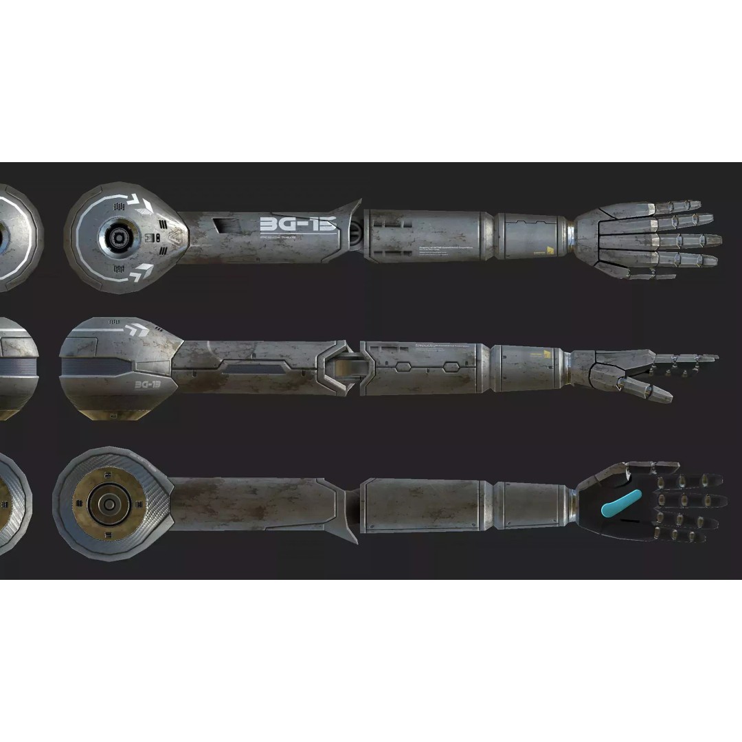 Robot Arms 3D Model – Low Poly Rigged Asset for VR, Unity Package - View 6