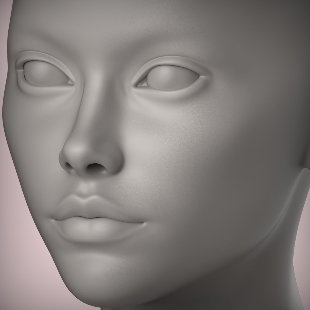 Female Teenager Head 3D Model – High Poly Portrait for Printing