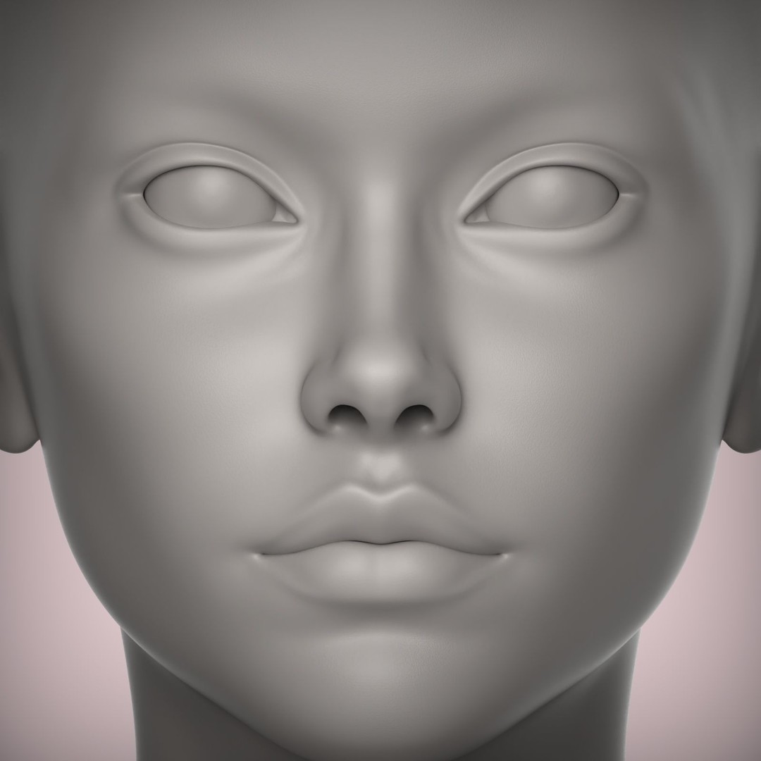 Female Teenager Head 3D Model – High Poly Portrait for Printing - View 6