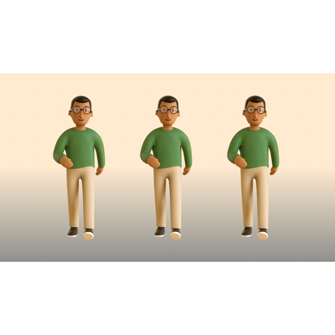 Casual Characters 02 3D Model – Low Poly Rigged Characters with Animations - View 20