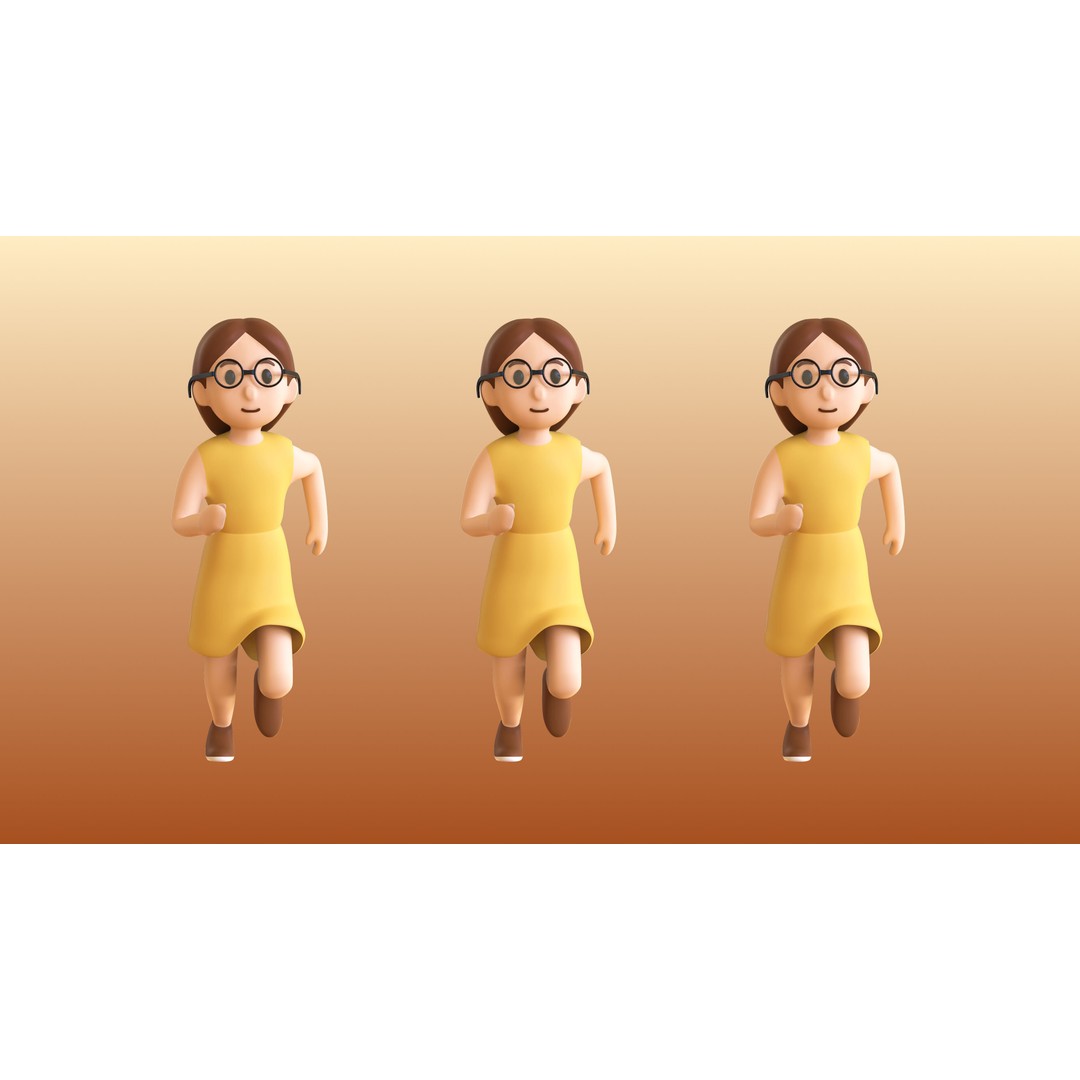 Casual Characters 02 3D Model – Low Poly Rigged Characters with Animations - View 24