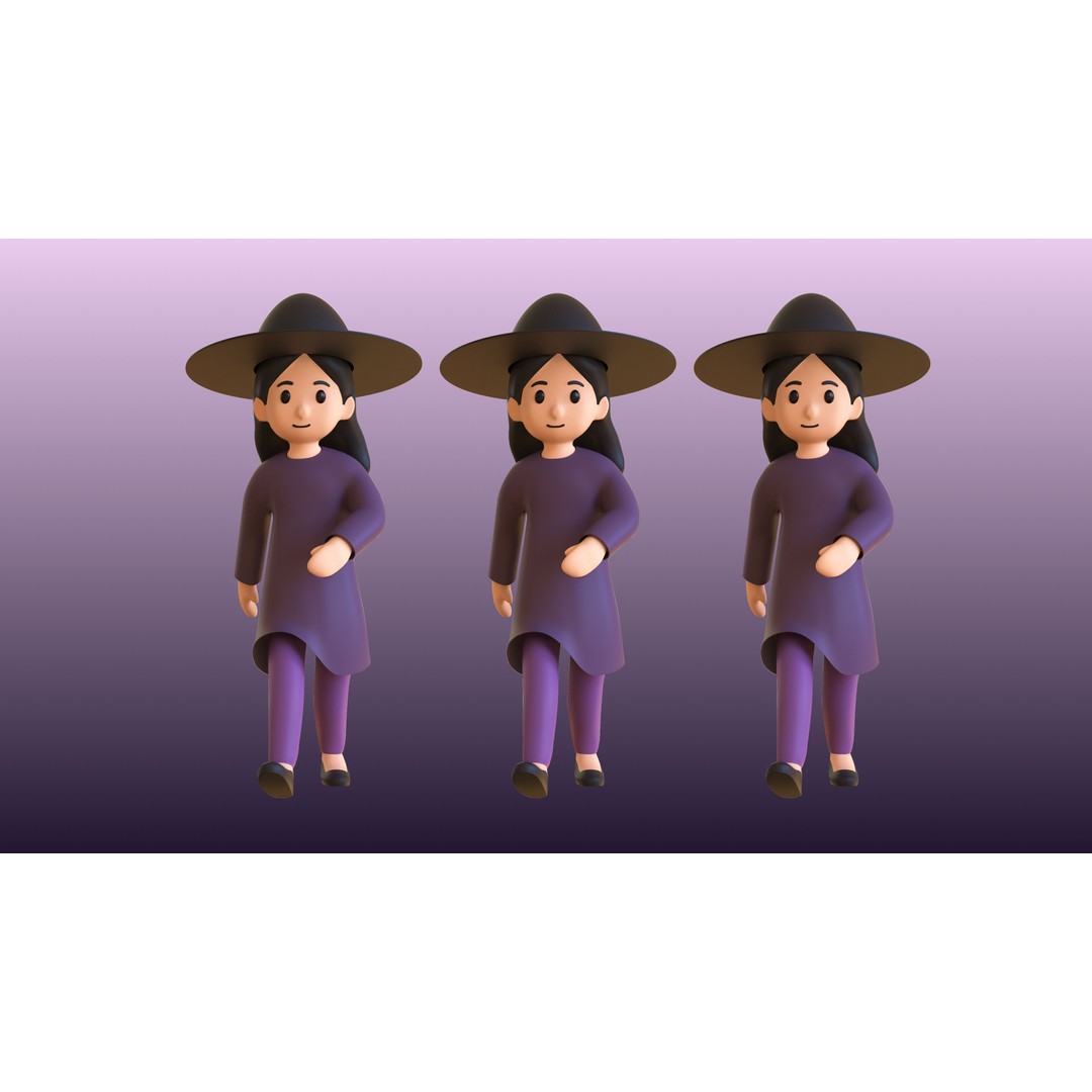 Casual Characters 02 3D Model – Low Poly Rigged Characters with Animations - View 31