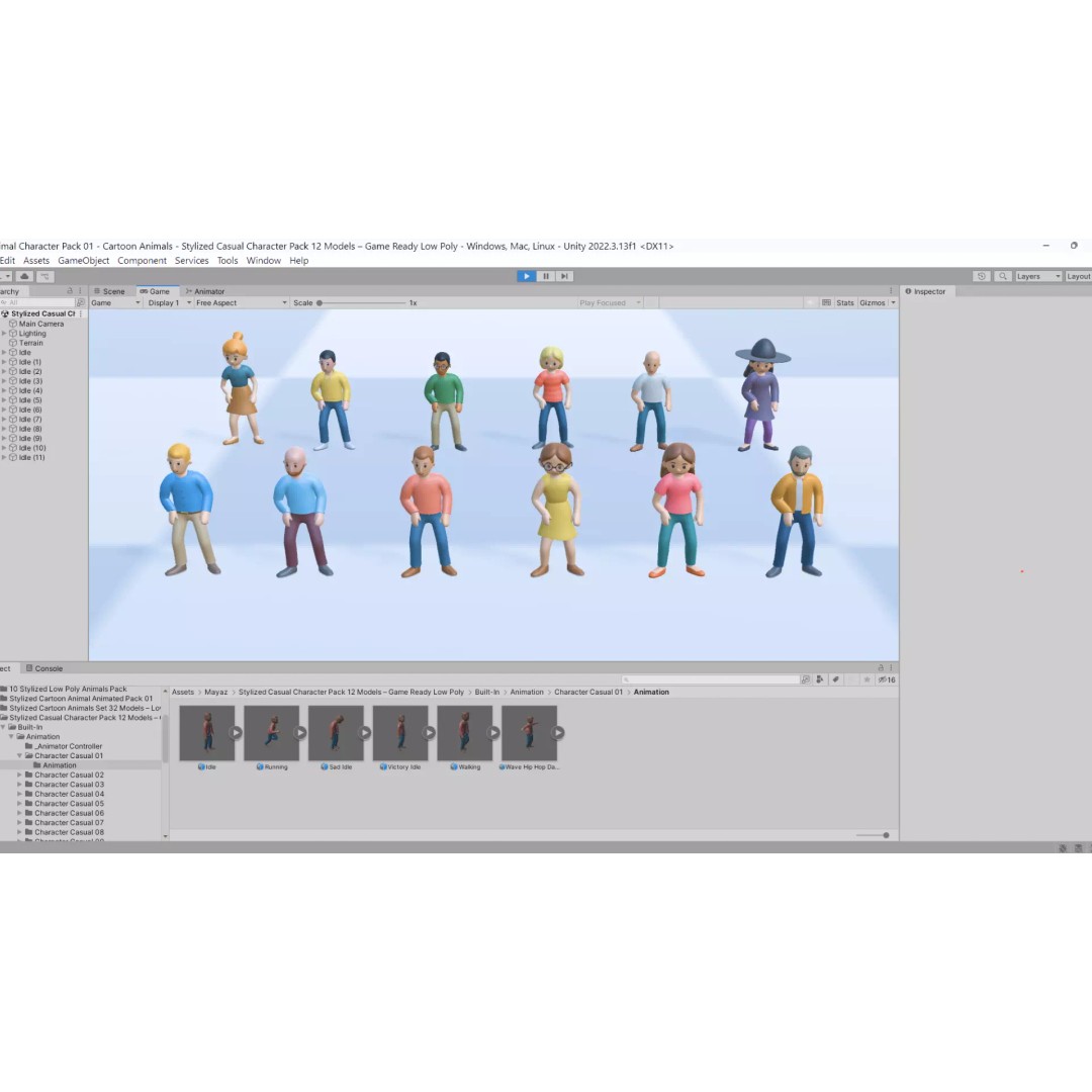 Casual Characters 02 3D Model – Low Poly Rigged Characters with Animations - View 6