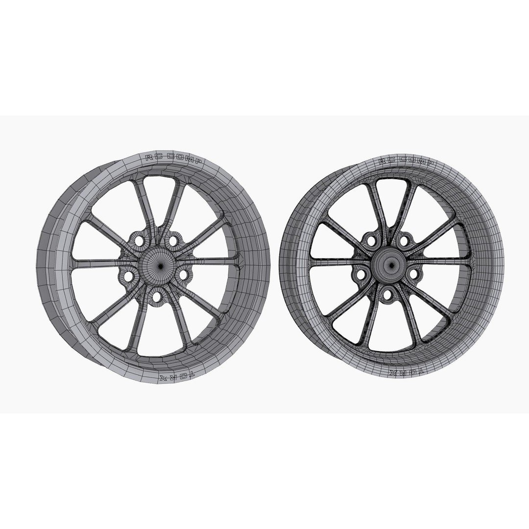RC Components Torx 3D Model – Low Poly Drag Front Wheel, Game Ready