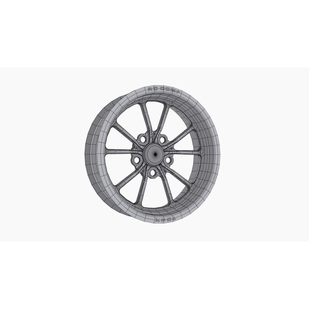 RC Components Torx 3D Model – Low Poly Drag Front Wheel, Game Ready - View 11